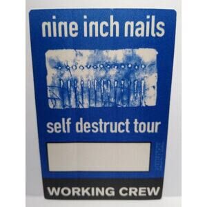 Nine Inch Nails Self Destruct Tour Backstage Pass Vintage Industrial Rock 1994